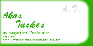 akos tuskes business card