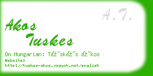 akos tuskes business card